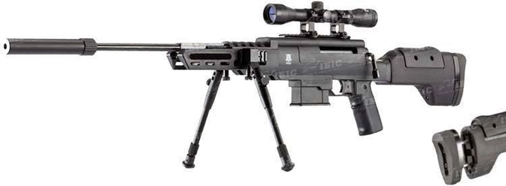 Пневматична гвинтівка Norica Black OPS Sniper приціл 4x32 сошки - зображення 2