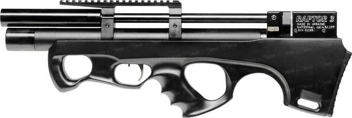 Гвинтівка пневматична Raptor 3 Compact PCP кал 4,5 мм Чорна чохол в комплекті - зображення 1