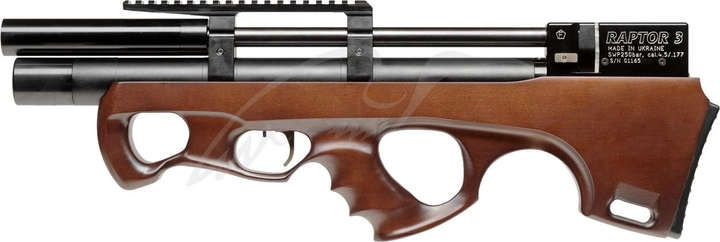 Гвинтівка пневматична Raptor 3 Compact HP PCP кал 4,5 мм Коричнева - зображення 1