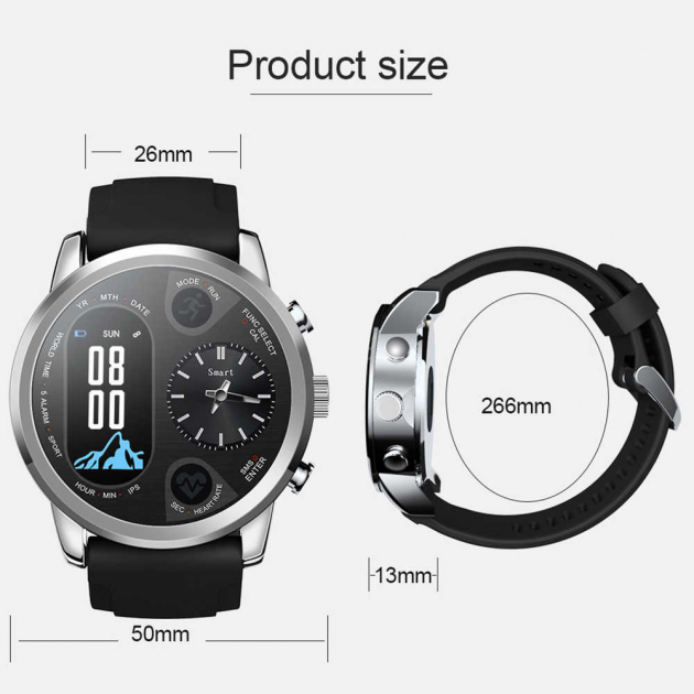 Умные часы Max Robotics Hybrid Sporttech ZX-01 Гибрид Smart Watch механика и электронника Silver - Фото 2 Умные часы Max Robotics Hybrid Sporttech ZX-01 Гибрид Smart Watch механика и электронника Silver - изображение 2