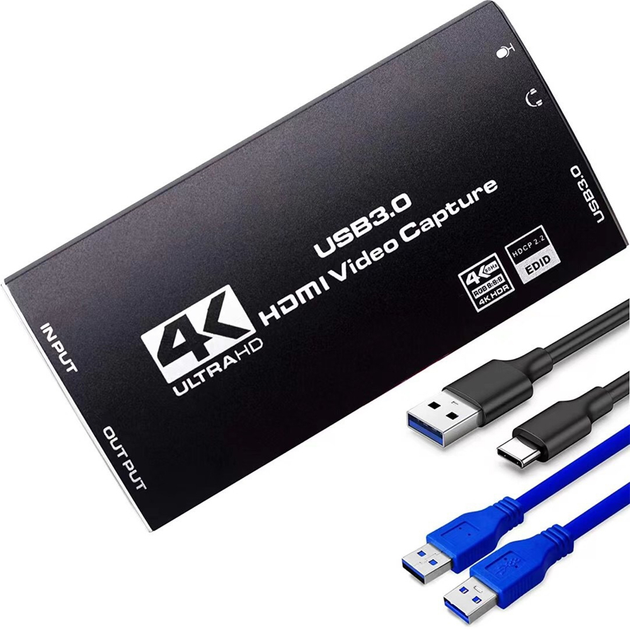 Внешняя карта видеозахвата U&P Capture Card USB 3.0 VCC06 Black (4S-VCC06-BK) - изображение 3