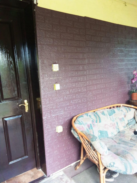 Самоклеющаяся декоративная 3Д панель Sticker Wall под кирпич 700х770х5мм кофе - изображение 4
