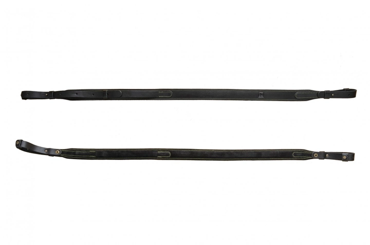 Ремінь рушничний шкіряний на підкладі з вузькою петлею A-LINE чорний (М41) - зображення 3