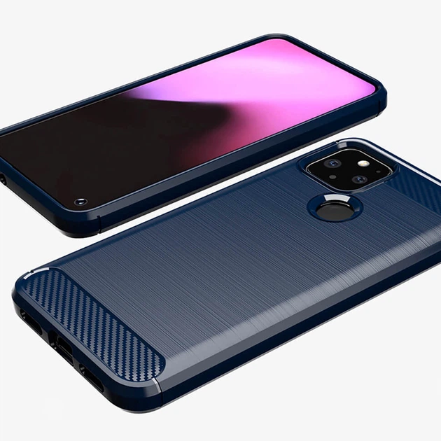Чохол Lenuo Carbon Fiber для Google Pixel 4a 5G Темно-синій - Фото 2 Чохол Lenuo Carbon Fiber для Google Pixel 4a 5G Темно-синій - изображение 2