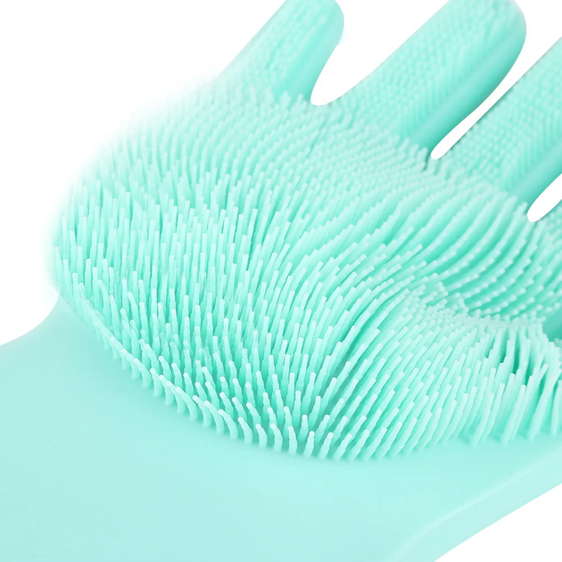 Силіконові багатофункціональні рукавички для миття та чищення Magic Silicone Gloves Бірюза - зображення 10