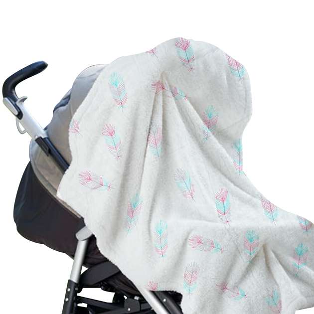 Муслиновая пеленка бамбук+хлопок Kinderenok Baby Loovi 120х120 см, белая с перышками - изображение 2