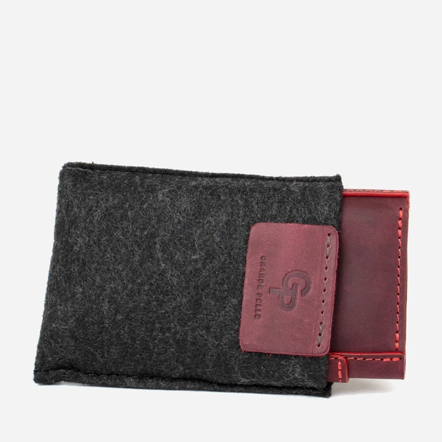 Картхолдер кожаный Grande Pelle leather-11408 Бордовая - изображение 6