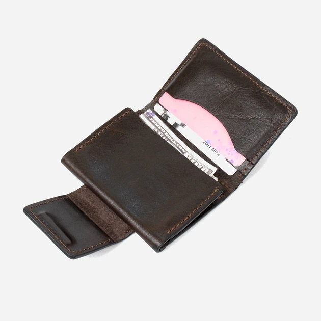 Картхолдер кожаный Grande Pelle leather-11410 Темно-коричневая - Фото 4 Картхолдер кожаный Grande Pelle leather-11410 Темно-коричневая - изображение 4