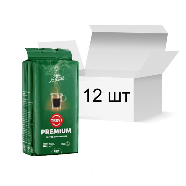 Ящик молотого кофе Trevi Premium 250 г х 12 шт - Фото 1 Ящик молотого кофе Trevi Premium 250 г х 12 шт - изображение 1
