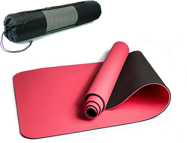 Коврик для йоги YogaLife TPE+TC ( Eco Friendly) 6 мм красный-черный ...