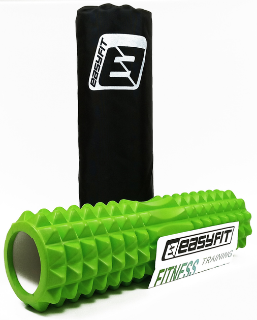 Массажный ролик EasyFit Grid Roller 45 см салатовый (роллер, валик ...