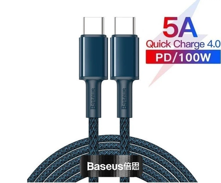 Кабель Baseus USB-C 100W Quick Charge для MacBook/iPad/Samsung/Huawei/Xiaomi|1M, 5A, 100W| Blue - Фото 1 Кабель Baseus USB-C 100W Quick Charge для MacBook/iPad/Samsung/Huawei/Xiaomi|1M, 5A, 100W| Blue - зображення 1