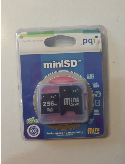 Карта памяти MiniSD PQI 256 МВ miniSD + SD адаптер (KG-356) - изображение 2