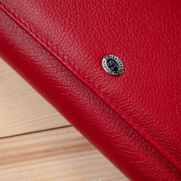 Женский кошелек кожаный ST leather-19391 Красный - изображение 9