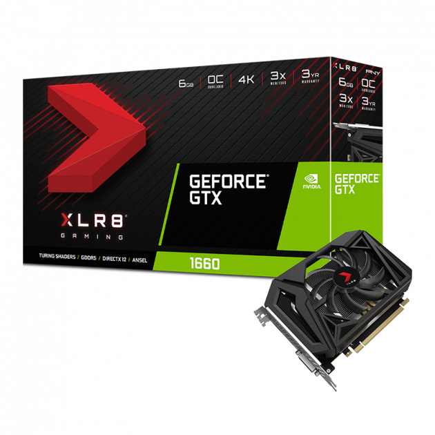 PNY PCI-Ex GeForce GTX 1660 XLR8 Gaming Overclocked Edition 6GB GDDR5 (192bit) (1530/8000) (HDMI, DVI, Displayрort) (VCG16606SFPPB-O) - зображення 6