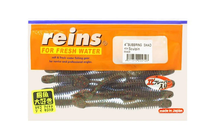 Силиконовый виброхвост Reins Bubbring Shad 4" #404 Sculpin (съедобный, 8шт) - изображение 2