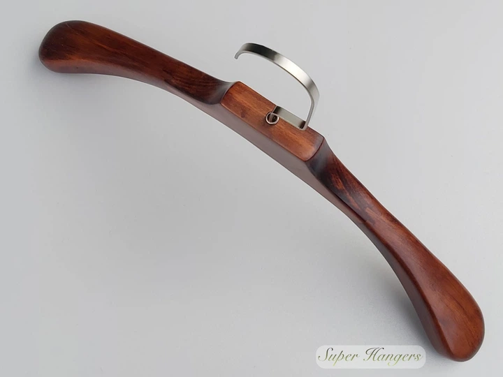 Вешалка для одежды Hanger WD 39 см деревянная с расширенными плечами коричневая - изображение 3