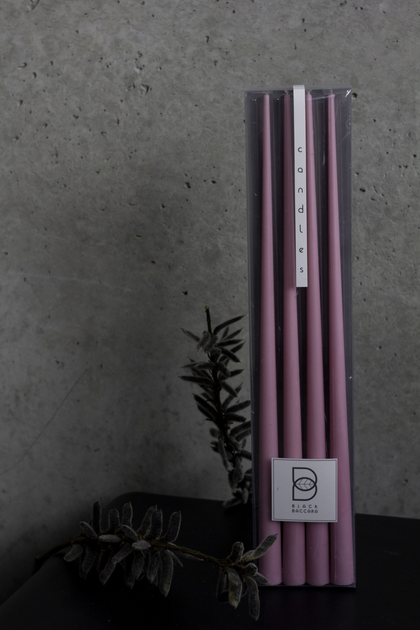 Свеча столовая высокая BBcandles 45 см 4шт дымчато-розовая "Cashmere rose" - изображение 1