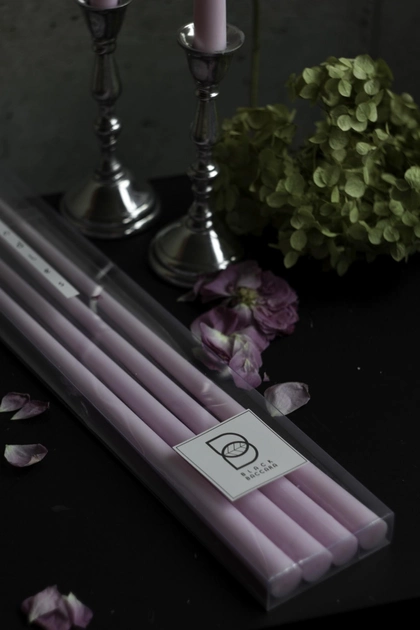 Свеча столовая высокая BBcandles 45 см 4шт розовая "Cherry blossom" - изображение 1