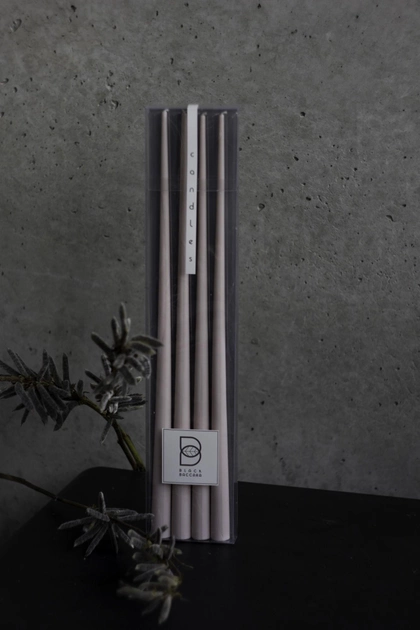 Свеча столовая высокая BBcandles 45 см 4шт бежевый "Latte macchiato" - изображение 1