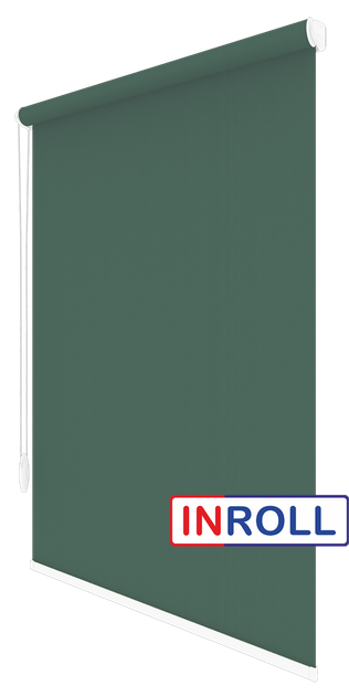 Ролета тканевая INROLL Есо-Mini 107,5х185 см Camila Темно-зеленый A625 - Фото 2 Ролета тканевая INROLL Есо-Mini 107,5х185 см Camila Темно-зеленый A625 - изображение 2