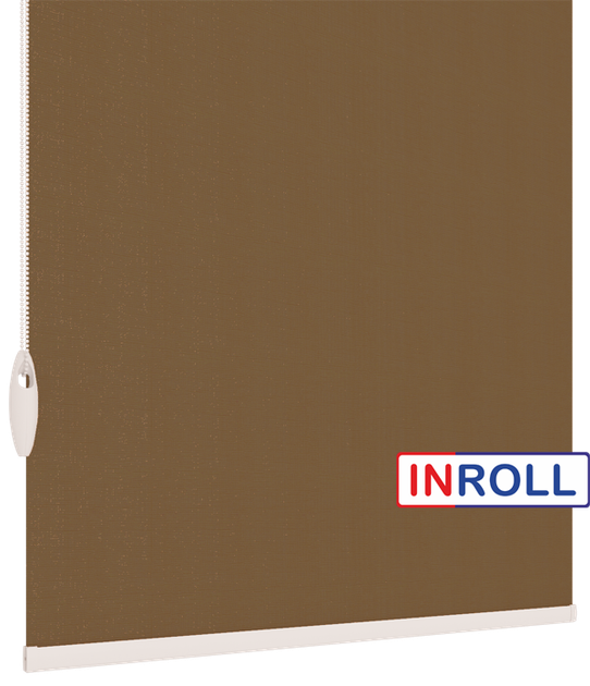 Ролета тканевая INROLL Есо-Mini 107,5х185 см BO Berlin Коричневый 301 Silver - изображение 4