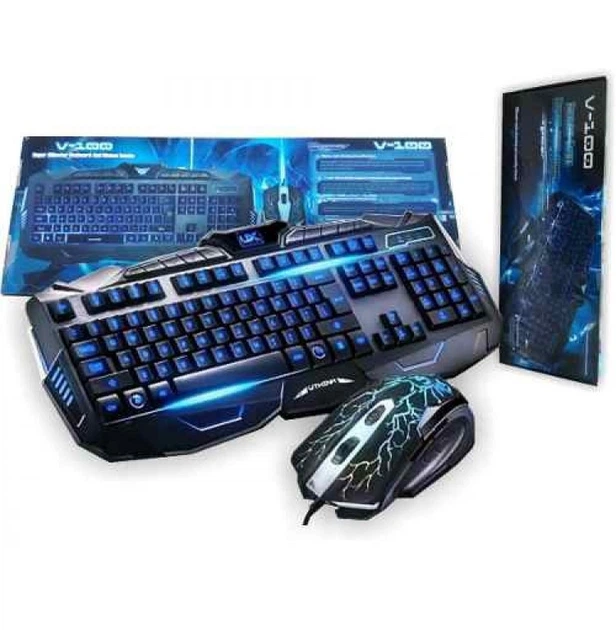 Клавиатура геймерская Atlanfa AT-V100P с 3-я подсветками и мышкой Комплект - изображение 2