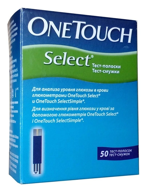 Тест смужки One Touch Select 1 флакон 25 штук (Ван Тач Селект) - зображення 2