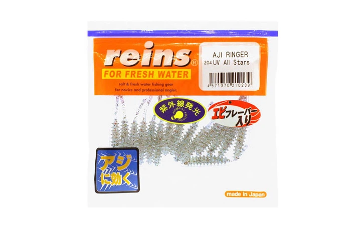 Силиконовый слаг для микроджига Reins Aji Ringer 1.5" #204 UV All Stars (съедобный, 15шт) - изображение 2