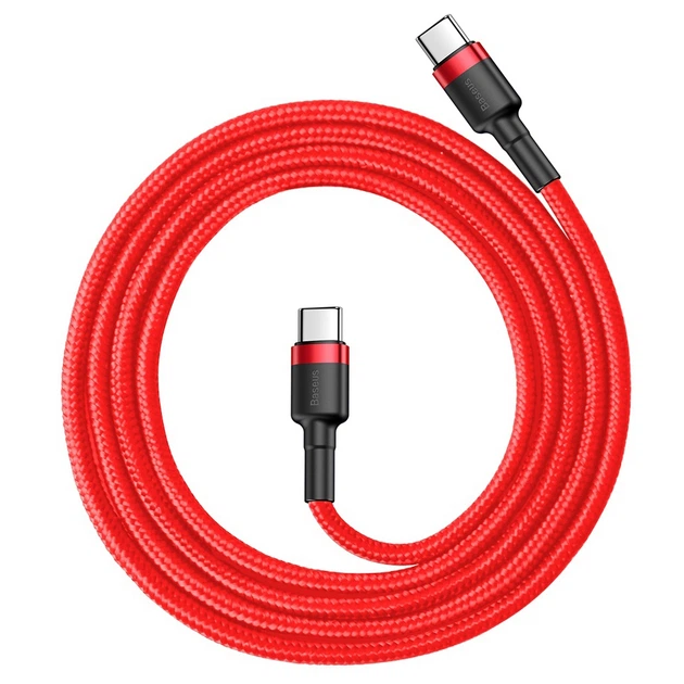 Дата кабель USB-C to USB-C 1.0m USB 3.1 3A red Baseus (CATKLF-G09) - Фото 1 Дата кабель USB-C to USB-C 1.0m USB 3.1 3A red Baseus (CATKLF-G09) - зображення 1
