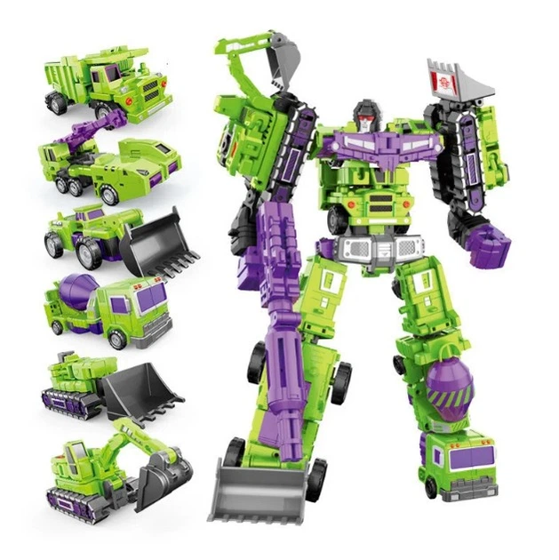 Великий робот-трансформер 6в1 Девастатор зелений 27 см Devastator