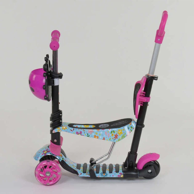 Детский трехколесный самокат Best Scooter 26901 Божья коровка 5 в 1 с сиденьем и родительской ручкой, с рисунком, Розовый с цветами на голубом фоне 2 - Фото 6 Детский трехколесный самокат Best Scooter 26901 Божья коровка 5 в 1 с сиденьем и родительской ручкой, с рисунком, Розовый с цветами на голубом фоне 2 - изображение 6