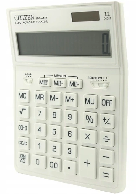 Калькулятор электронный Citizen 12-разрядный (SDC-444X-WH) - изображение 3