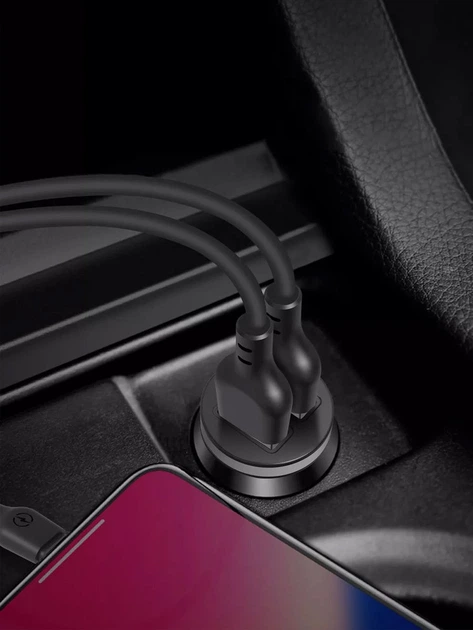 Автомобильное зарядное устройство XO TZ08 2 USB 2.1A кабель microUSB в комплекте Black (17729) - Фото 5 Автомобильное зарядное устройство XO TZ08 2 USB 2.1A кабель microUSB в комплекте Black (17729) - изображение 5