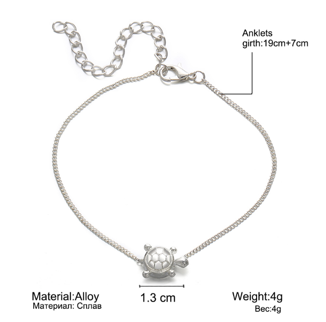Браслет на ногу (анклет) Primo Turtle - Silver - Фото 4 Браслет на ногу (анклет) Primo Turtle - Silver - изображение 4