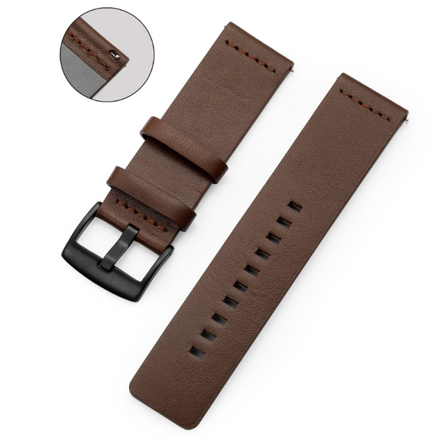 Шкіряний ремінець Primo Classic для годин Samsung Galaxy Watch Active (SM-R500)/Active 2 (SM-R820/R830) - Coffee - зображення 4
