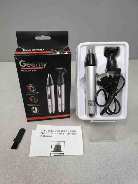 Триммер для носа / бровей / усов Geemy Gm-3105 Silver - изображение 2