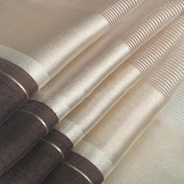 Органза тюль полосы шелковые коричневые, бежевые, ш.300 (30529.006) - изображение 2