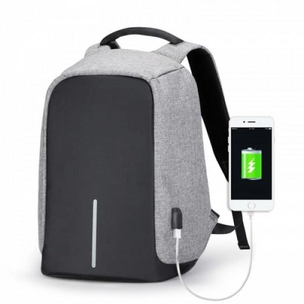 Рюкзак антивор городской водонепроницаемый с USB выходом элегантный универсальный многофункциональный Grey - изображение 2