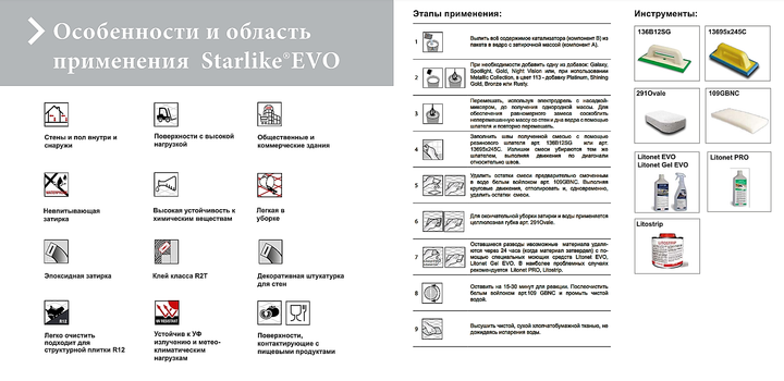 Затирка для швів епоксидна двокомпонентна Litokol Starlike® EVO 300 (Пастельно голубой) 5кг - изображение 6