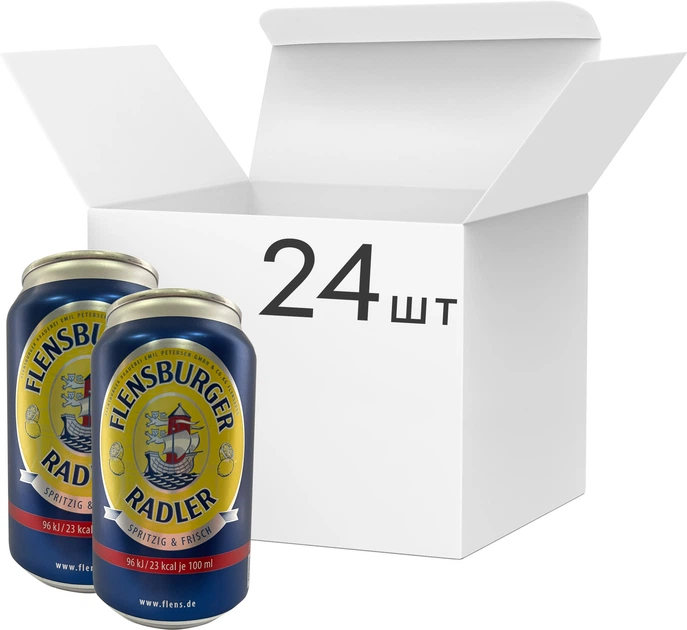 Упаковка пива Flensburger Radler світле фільтроване 2.5% 0.33 л x 24 шт. (4103080065122) - Фото 1 Упаковка пива Flensburger Radler світле фільтроване 2.5% 0.33 л x 24 шт. (4103080065122) - зображення 1