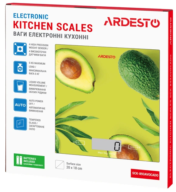 Весы кухонные ARDESTO SCK-893AVOCADO - изображение 5