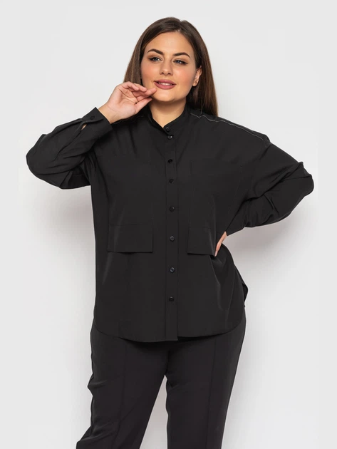 Блуза "Синобия" (черный) 56 (XXXXL) - Фото 1 Блуза "Синобия" (черный) 56 (XXXXL) - изображение 1