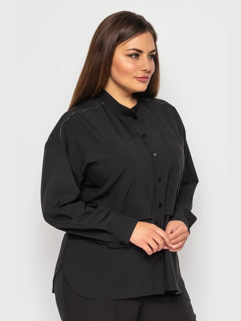 Блуза "Синобия" (черный) 56 (XXXXL) - Фото 2 Блуза "Синобия" (черный) 56 (XXXXL) - изображение 2