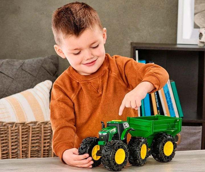 Іграшковий трактор Tomy John Deere Monster Treads з причепом і великими колесами (0036881473534) - зображення 8