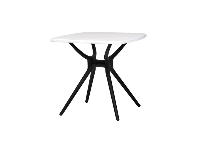 Стіл пластиковий кухонний Vetro Mebel TP-20 білий+чорний - зображення 2