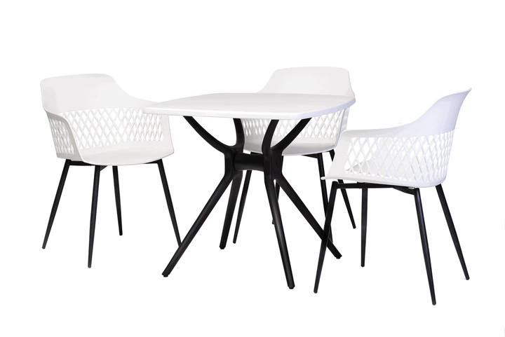 Стіл пластиковий кухонний Vetro Mebel TP-20 білий+чорний - зображення 8