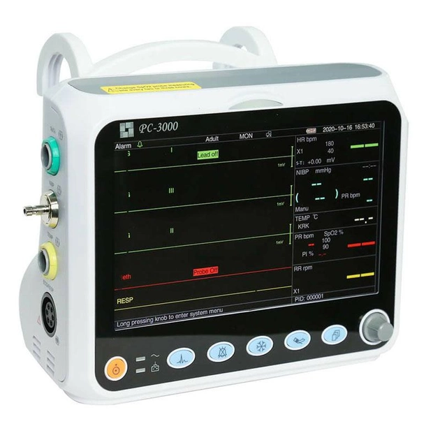 Монитор пациента прикроватный Creative Medical PC-3000 PM многофункциональный медицинский переносной с сумкой + датчики (PC-3000) - изображение 1