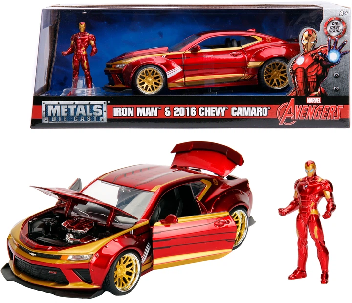 Metalowy samochód Jada "Marvel. Avengers" Chevy Camaro (2016) z figurką Iron Mana 1:24 (SBA253225003) - obraz 8