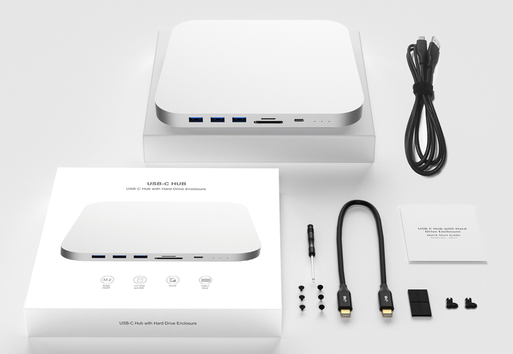 USB-хаб адаптер Ailink Aluminium USB-C Mac mini Pro Hub Card Reader HDD/M. 2 SDD slot - Фото 6 USB-хаб адаптер Ailink Aluminium USB-C Mac mini Pro Hub Card Reader HDD/M. 2 SDD slot - зображення 6